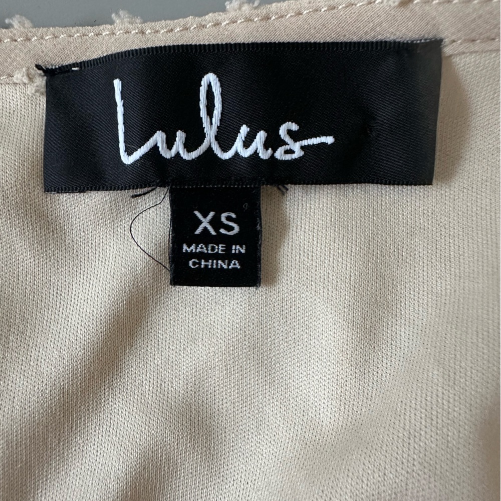 Lulu's Cream Ruffle Midi Dress - Picture 5 of 5